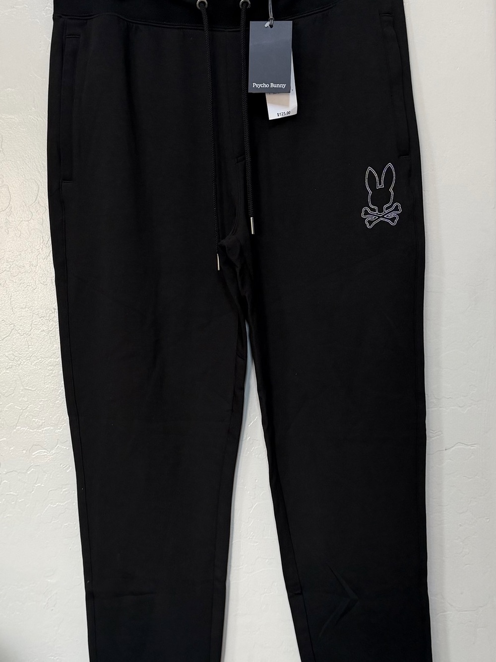 NWT Psycho Bunny Men's Black Logo Jogger Bottoms